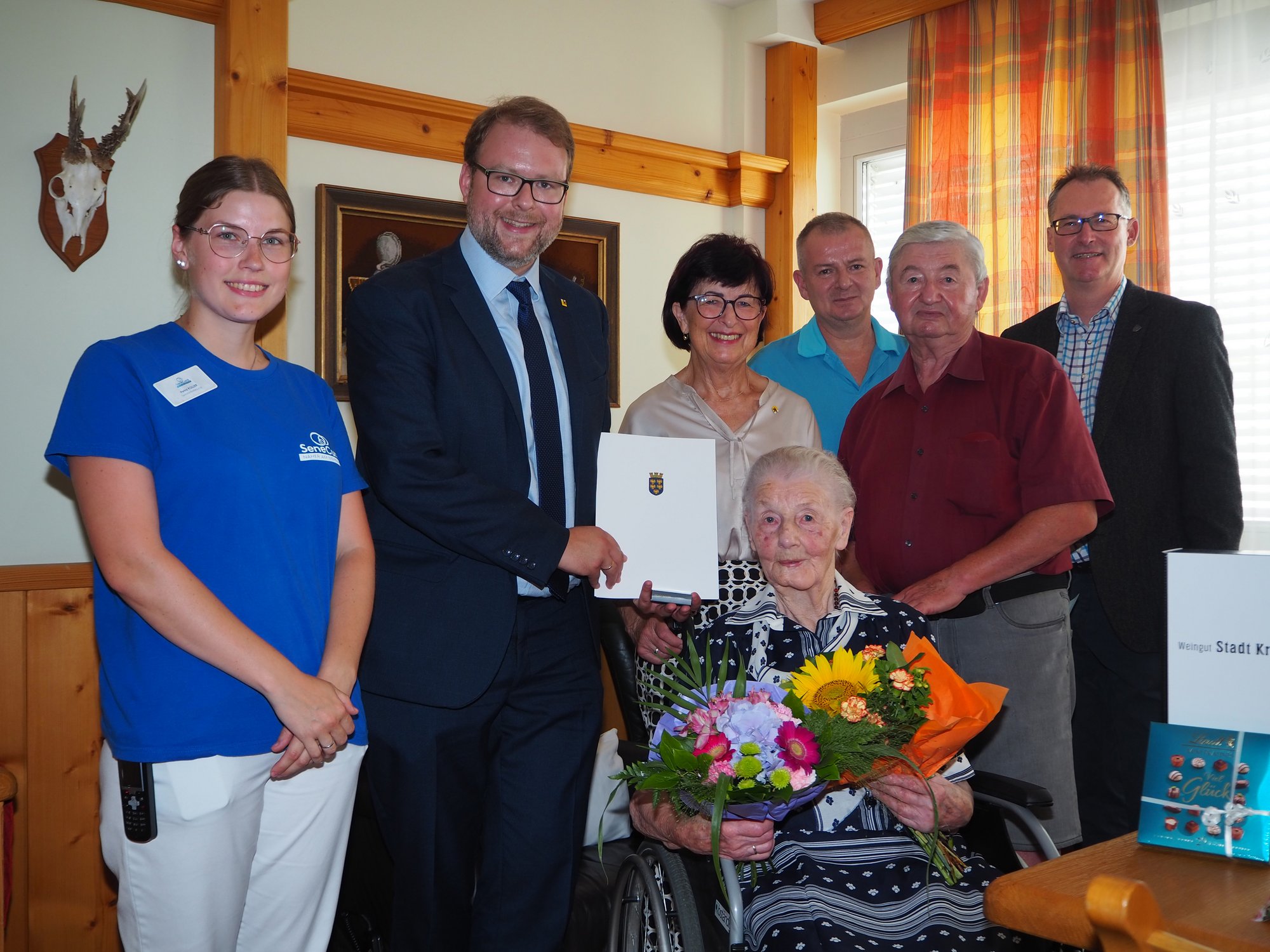 Vizebürgermeister Florian Kamleitner gratulierte Johanna Rath zum 102. Geburtstag.